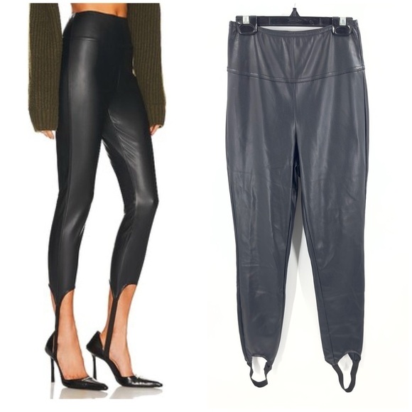 WeWoreWhat Womens Faux Leather Stirrup Leggings Size XXS Black Vegan High Rise - Picture 1 of 12